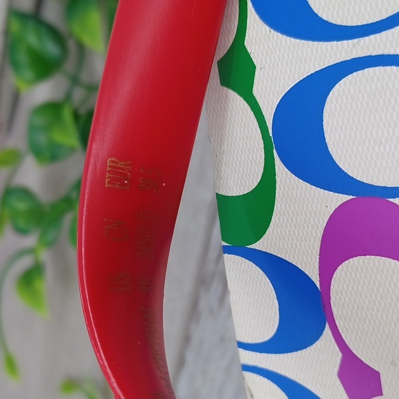 Coach Signature Rainbow Pride Flip Flops NWOT - Picture 4 of 8
